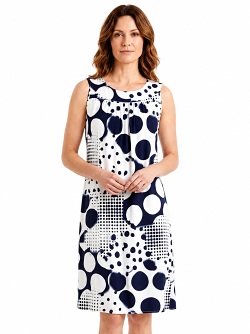 Ärmelloses Kleid mit modernem Print von Seidel  1930-69