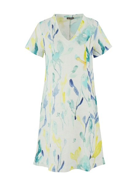 Dolcezza Sommerkleid mit floralem Aquarell-Print R2540