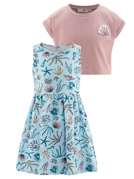 Kleid & Shirt Set von Happy Girls, dusty rose 961314