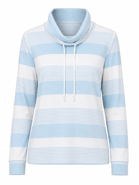 Gestreifter Pullover mit Schalkragen von Lea H. 031608