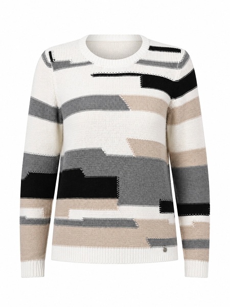 GolleHaug Pullover mit Rundhals und Streifenmuster  02521-11126