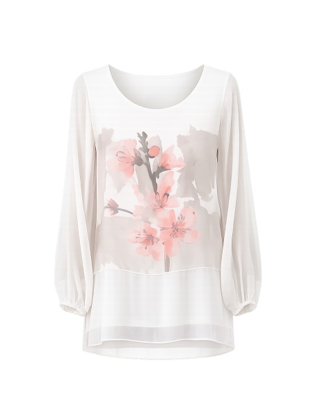 Bluse mit floralem Aquarell-Print von Tia 74535