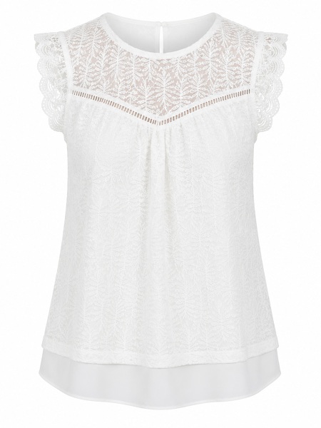 Elegantes Spitzentop in Weiß
