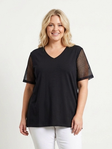 Lea h. Curve Sommershirt, schwarz  031689
