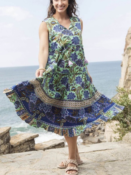 Orientique Las Cuevas Kleid, mehrlagig, ärmellos  20118