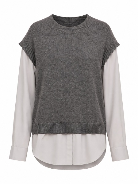 Pullover von Marinello, grau weiss, 16296