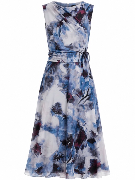 Swing Midikleid aus weichem Mesh 5AJ04600