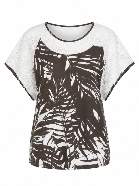 Habella Shirt mit Blätter-Print 54983