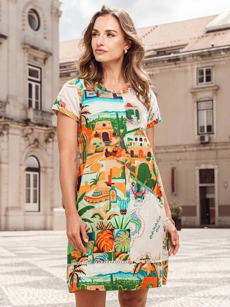 Orientique Guatemala Patch Dress  30171