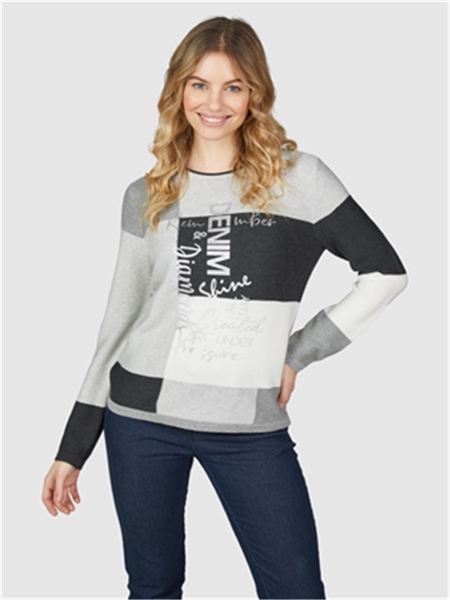 Navigazione Damen Pullover - grau meliert 48335