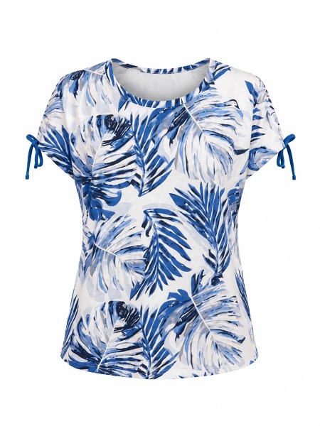 Sommershirt von Anna Menotti, weiss-blau  031548