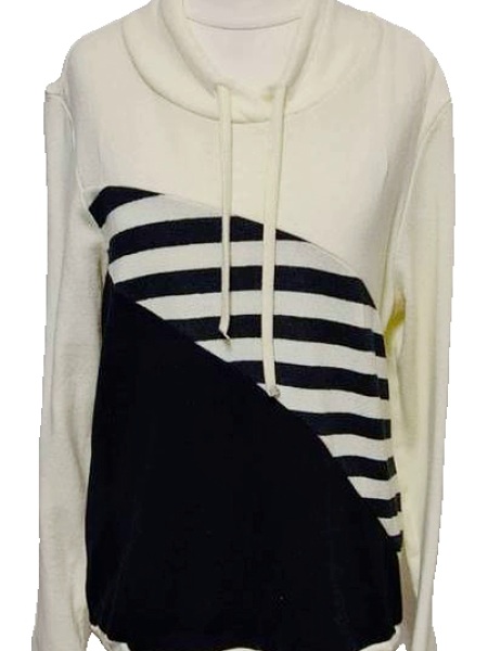 Flauschpullover von Seidel,offwhite/schwarz , made in Germany, X4001-13