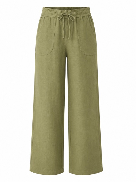 Leinenhose von LEBEK, olivgrün, 57260062
