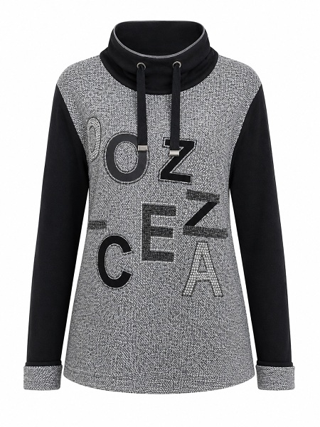 Sweat von Dolcezza, schwarz/silber meliert, 72174