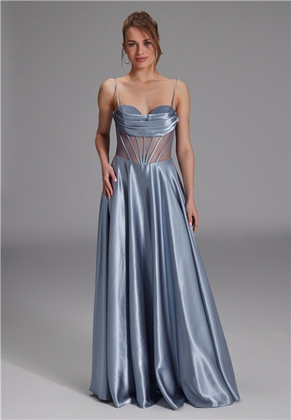 Hey Kyla See-through-Corsagenkleid mit Ziersteinen - sky blue 5AG019HK