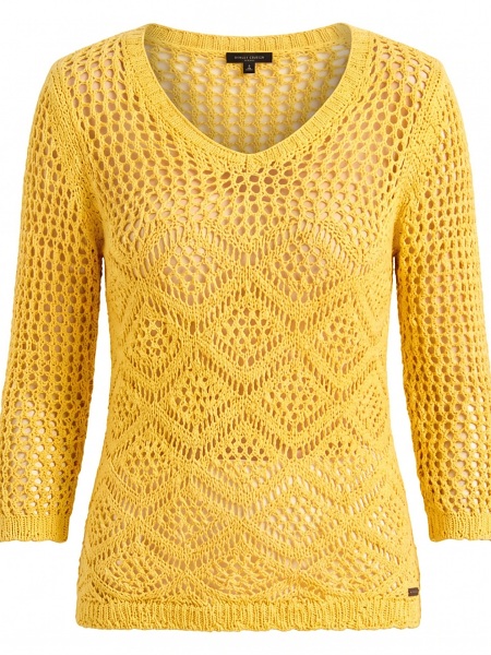 Capuccino luftiger Pullover - gelb 260402-207 