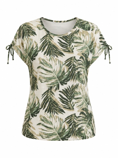 Sommershirt von Anna Menotti, weiss-grün 031548