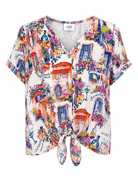 Bluse mit farbenfrohem Allover-Print von Seidel  D1505-31