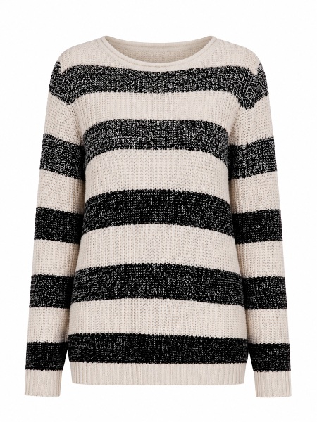 Strickpullover von Hegler Fashion, schwarz/weiß, 025365