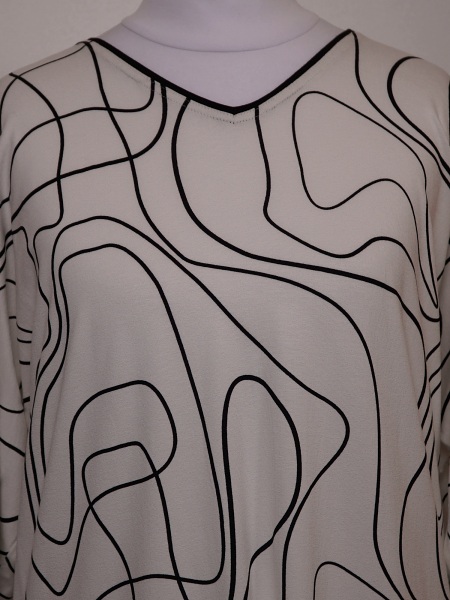 Blusenshirt von Seidel, weiß/schwarz, C3001-11