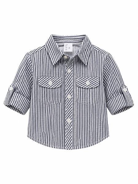 Kanz Boys Hemd, weiß/blau gestreift, 1442623