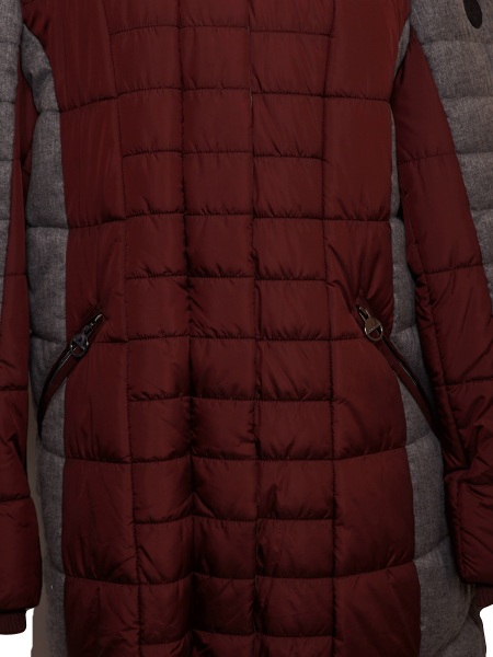 Normann Steppjacke mit abnehmbarer Kapuze und Kunstpelz - burgund 6723