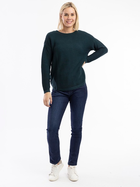 Orientique Knit Ribbed Pullover 1287 - Pine