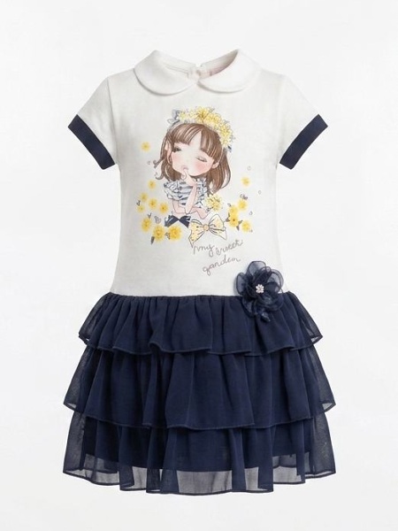 Chicco Kleid "My Sweet Garden", weiss blau  03840