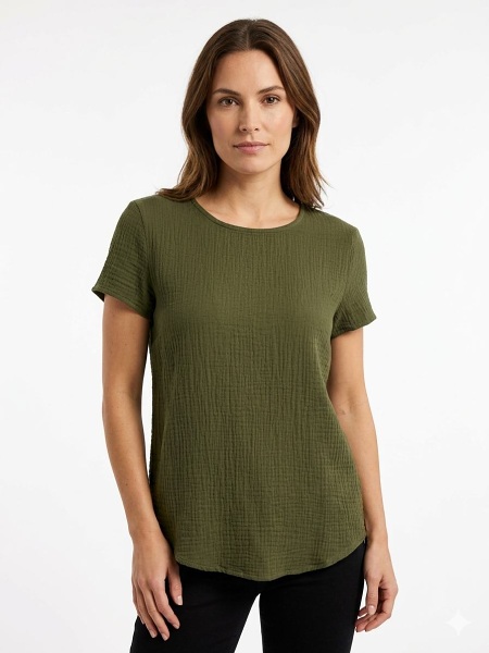 Navigazione Damen Tunika 1/4 Arm, olivgrün 51141