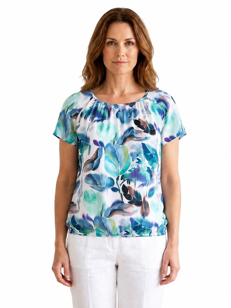 Bluse mit floralem Aquarell-Print von Sommermann 9214-42