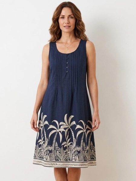 Ärmelloses Kleid mit Palmenmotiv von One Summer 30538932