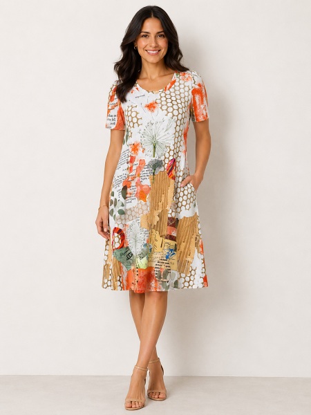 Dolcezza Kleid mit kreativem Collage-Print R2517