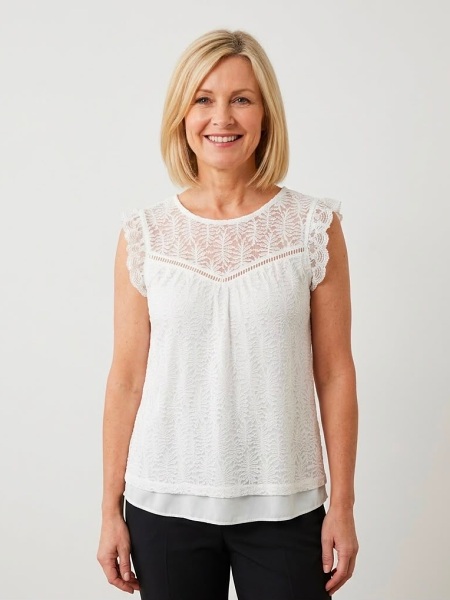 Elegantes Spitzentop in Weiß