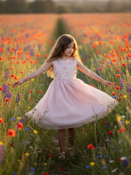 Girls Blumenkleid Topo Fashion rosa  213750-803