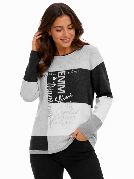 Navigazione Damen Pullover - grau meliert 48335