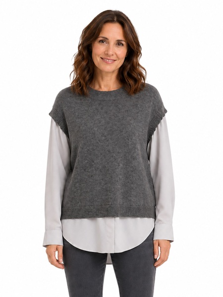 Pullover von Marinello, grau weiss, 16296