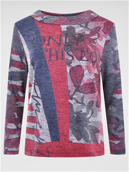 Navigazione Damen Flauschshirt 1/1 Arm - fuchsia 48932