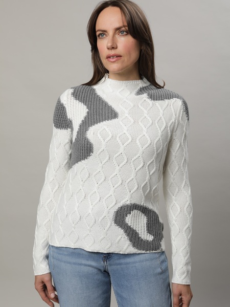 GolleHaug Pullover mit Stehkragen und Strukturmuster - 02521-11034