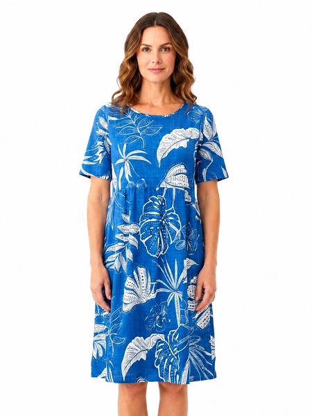 Sommerkleid mit Blätter-Print von One Summer 30538723