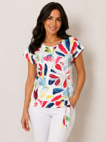 Dolcezza Shirt mit farbenfrohem Floral-Print R2513