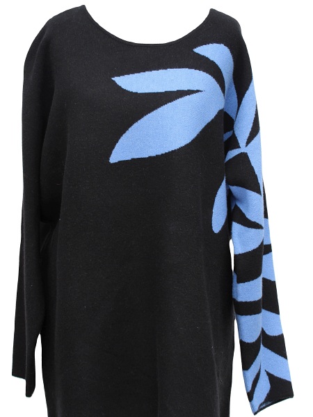 Pullover von Marinello, sehr angenehmer Tragekomfort, schwarz/blau, 13201