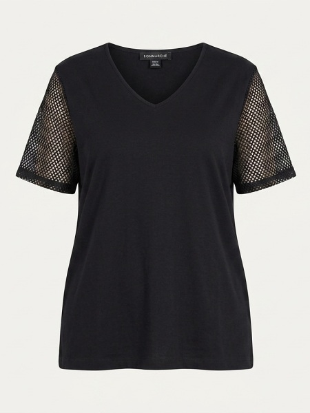 Lea h. Curve Sommershirt, schwarz  031689
