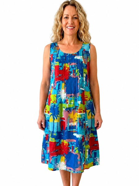Farbenfrohem  ärmelloses Sommerkleid von One Summer 30538844