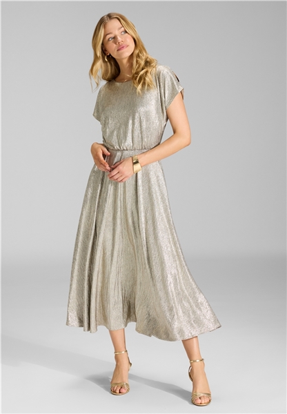 Cocktailkleid aus Satinchiffon, goldfarben, Swing - 5AB03700 