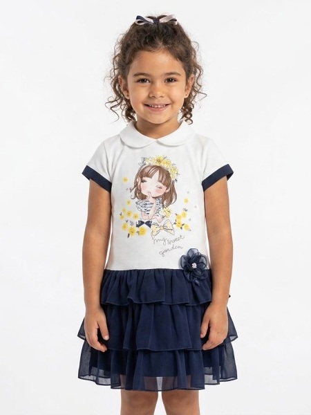 Chicco Kleid "My Sweet Garden", weiss blau  03840