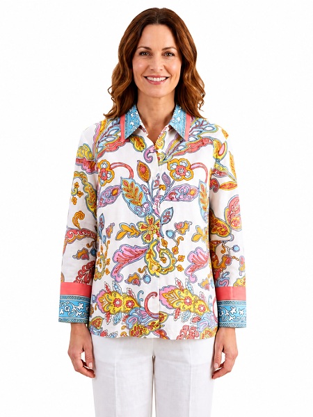 Bluse mit floralem Paisley-Print von Like Me 2916-29