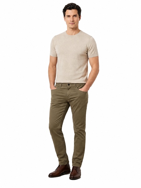 Digel Chino Hose in Modern Fit Olive 88100