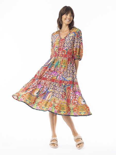 Escape Francesca Dress Elbow Sleeve Print  71565