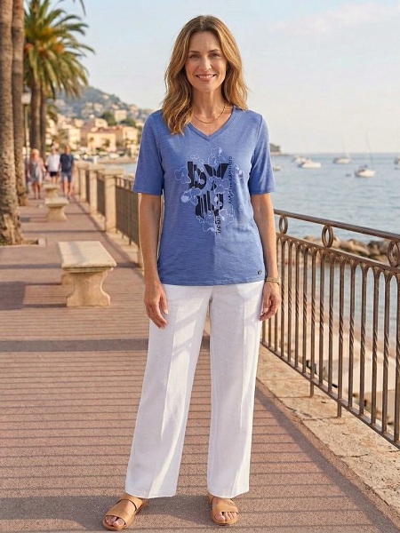 Sommershirt von Barbara Lebek, indigo 56720062